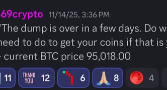 Vision log 1474 - Update BTC predictions for Nov 2025 drop. When everyone screams lower and lower, that’s when it will pump back up.